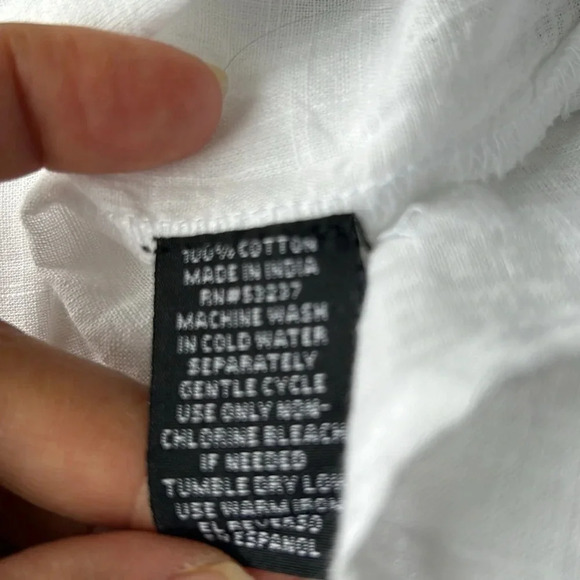 NWT Unique Spectrum white 100% cotton blouse embroidered balloon sleeves XL - Picture 9 of 11